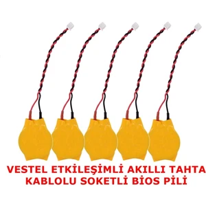 Vestel Etkileşimli Faz-1 Akıllı Tahta CR2032 Kablolu Soketli Bios Pili 5'li