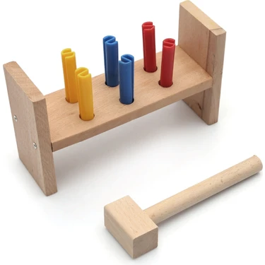 Hamaha Wooden Toys Ahşap Eğitici Geliştirici Çekiçli Çak Çak
