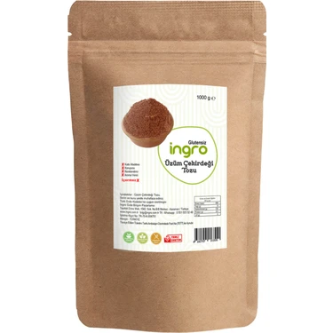 Ingro Glutensiz Üzüm Çekirdeği Tozu 1000