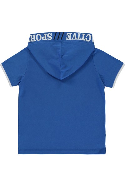 Civil Boys Erkek Çocuk Kapüşonlu Tişört 6-9 Yaş Saks Mavisi