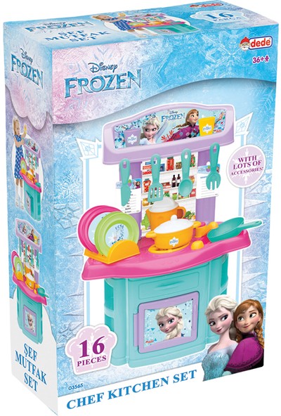 Dede Frozen Karlar Ülkesi Şef Mutfak - Elsa Anna Oyuncak Mutfak Seti