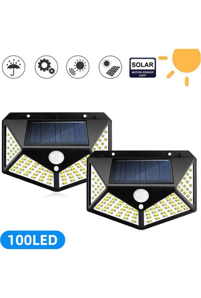 Other 2 Adet 100 LED Güneş Işığı Açık Solar Lamba Powered Güneş Işığı Su Geçirmez Led (Yurt Dışından)