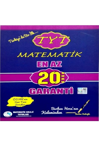 Matematik Koleji Yayınları Tyt Matematik En Az 20 Soru Garanti