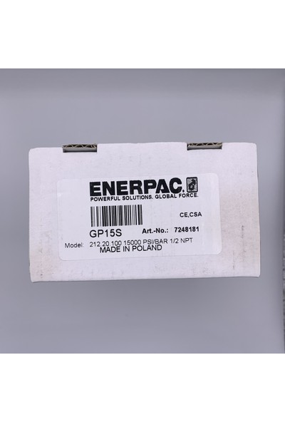 ENERPAC GP15S 1000 BAR/15000 Psı 1/2" Npt Manometre