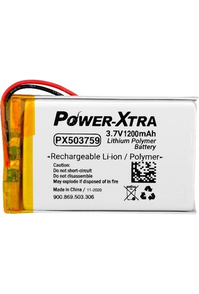 Power-Xtra PX503759 - 3.7V 1200 Mah Li-Polymer Pil -DEVRELI-1.5A