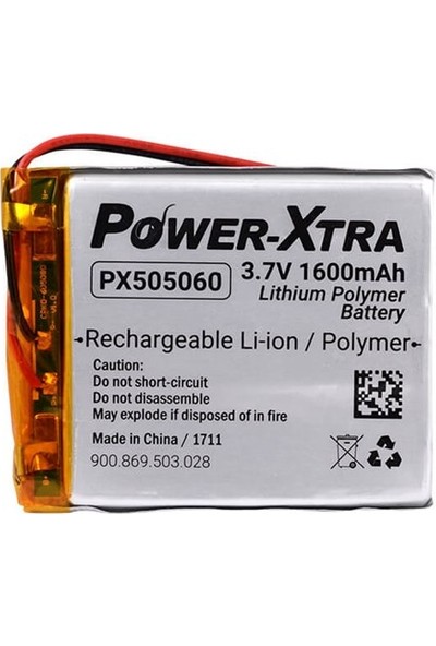 Power-Xtra Px 505060 3.7V 1600MAH Lityum Polimer Pil - Batarya Navigasyon Pili, Gps Pili