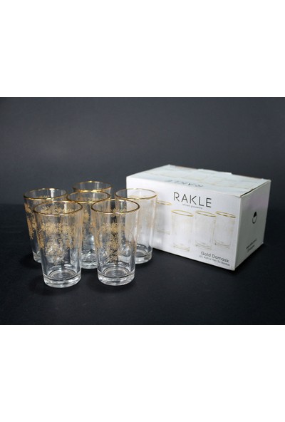 Rakle Gold Damask Yaldızlı 6lı Kahve Yanı Su Bardağı