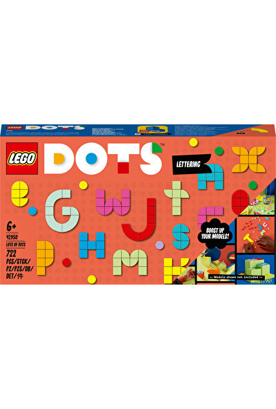 LEGO Dots Bir Sürü Dots # Harfler 41950 - 6 Yaş ve Üzeri Çocuklar Için Yaratıcı Aktivitelere Ilham Veren Alfabeli Kendin Yap Yapım Seti (722 Parça)