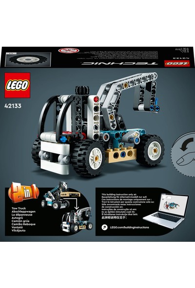 LEGO® Technic Teleskopik Yükleyici 42133 # 7 Yaş ve Üzeri Araçları Seven Çocuklar Için 2#si 1 Arada Yaratıcı Oyuncak Model Yapım Seti (143 Parça)