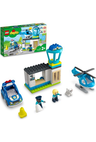 LEGO® Duplo® Kurtarma Polis Merkezi ve Helikopter 10959 - 2 Yaş ve Üzeri Için Polis Arabası ve Helikopter Içeren Oyuncak Yapım Seti (40 Parça)