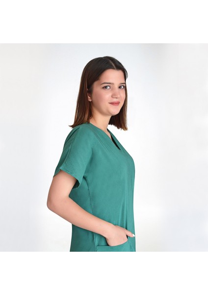 Ameliyat Yeşili Likralı Üst Forma