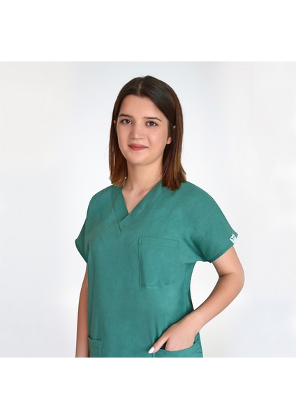 Ameliyat Yeşili Likralı Üst Forma