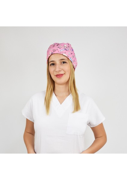 Pembe Güzellik Desenli Cerrahi Bone
