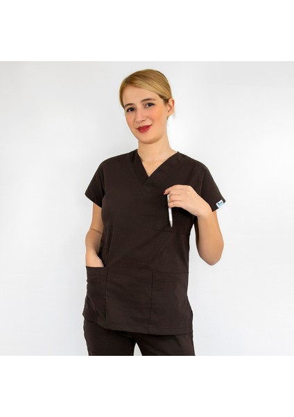 Koyu Kahve Likralı Üst Forma modelleri