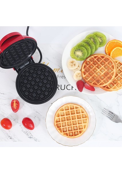 Top One uMini Ev Tipi Waffle Makinesi - Kırmızı (Yurt Dışından)