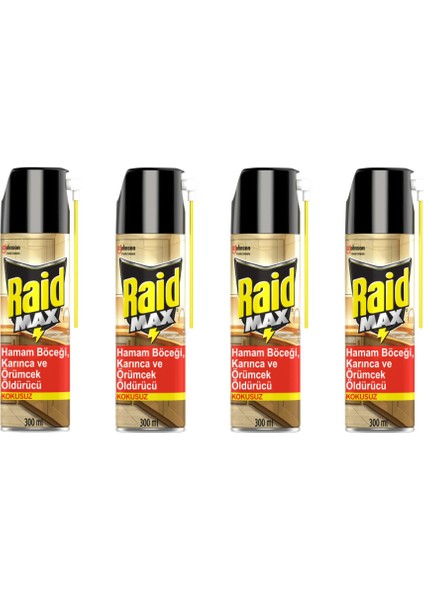Max Böceksavar Kokusuz Sprey 300 ml x 4 Adet