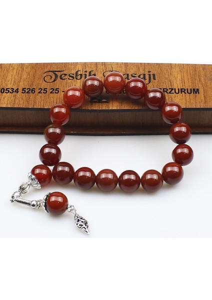 Koyu Renkli Akik Maskot Efe Doğal Taş Tesbih