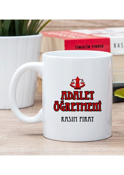 Kişiye Özel Adalet Öğretmeni Beyaz Kupa Bardak