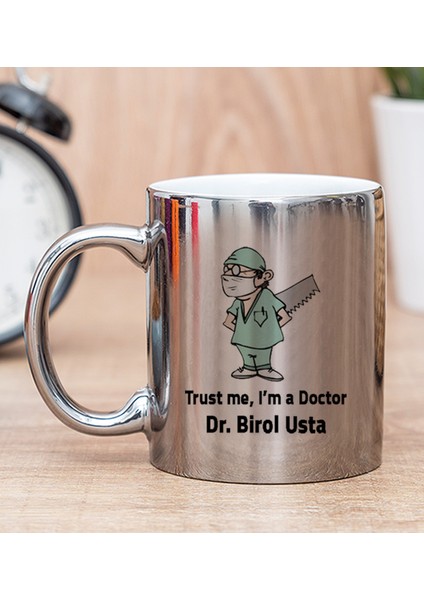 Kişiye Özel Doktor Esprili Silver Kupa Bardak