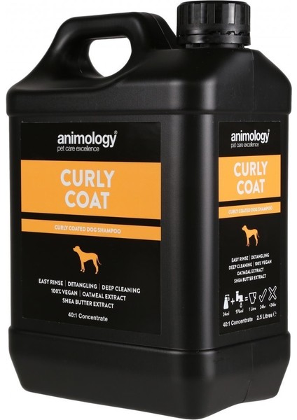 Curly Coat Kıvırcık Tüylü Köpeklere Özel 40:1  Konsantre Köpek Şampuanı  2.5 Lt