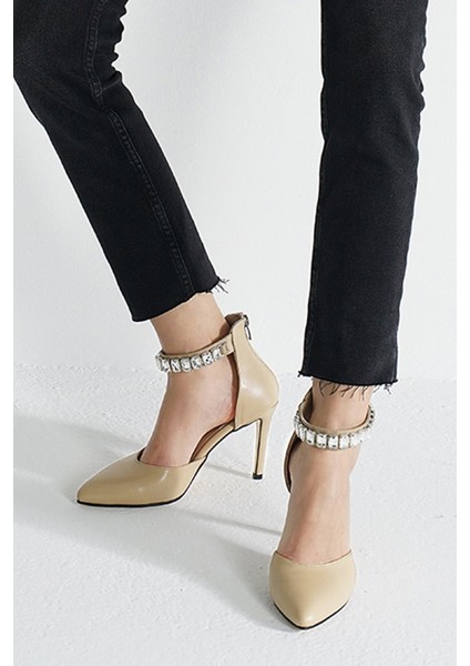 Rosalie Bej Renk Kadın Abiye Topuklu Ayakkabı fırsatları