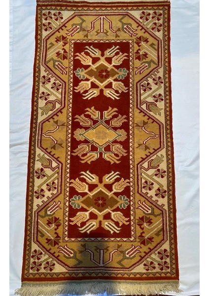 Milas El Dokuma Halı Kilim Çift Çeyrek Halı 90 x 150 cm Ada Milas