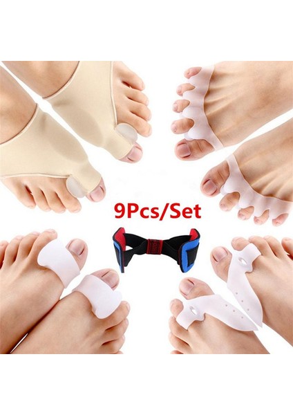 9 Adet / Takım Ortopedik Bunyon Düzeltme Pedikür Çorap Silikon Halluks Düzeltici Parantez Ayakları Ayırıcı Ayak Bakım Aracı | Ayak Bakım Aracı (Yurt Dışından)