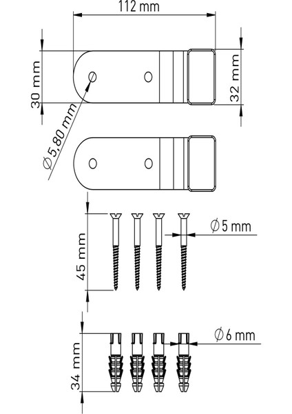 Lavabo Montaj Seti Tırnaklı