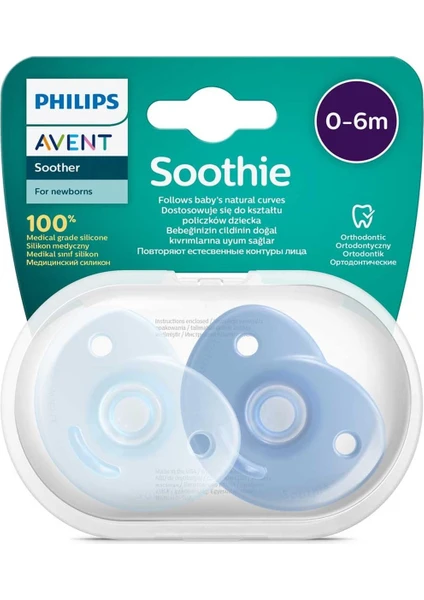 Philips Avent Soothie Ortodontik Saklama Kutulu 2li Emzik 0-6 Ay - Erkek