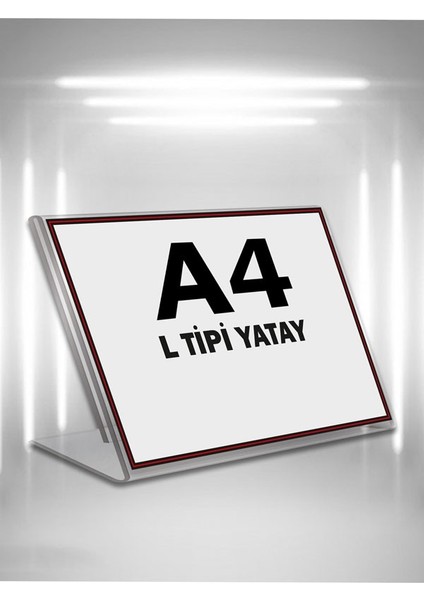 L Ti̇pi̇ A4 Pleksi̇ Föylük Broşürlük-Yatay A4 Föylük-20 Li̇ Paket