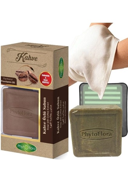 Kahve Özlü Sabun 125 Gr (Kese Ve Sabunluk li)