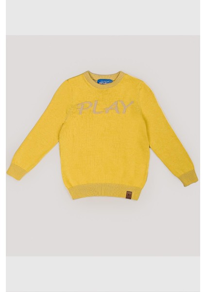 Çocuk Kazak Bisiklet Yaka Desenli Günlük Stil 9-10 Yaş İçin Üretildi