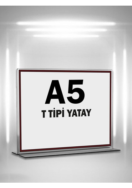 T Ti̇pi̇ A5 Pleksi̇ Föylük Broşürlük-Yatay A5 Föylük-10 Lu Paket