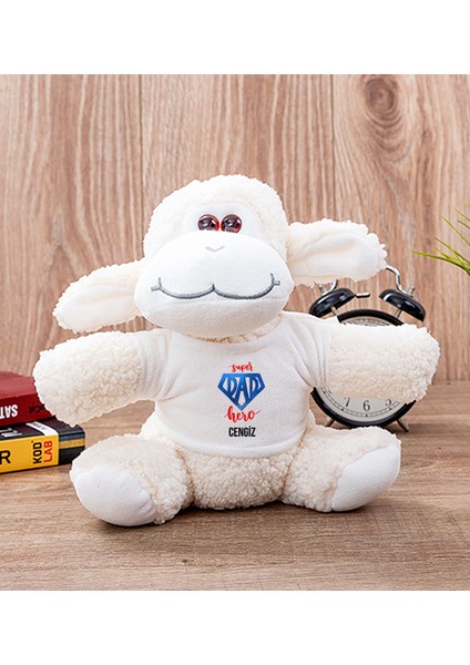 Kişiye Özel Super Dad Babaya Hediye Peluş Koyun