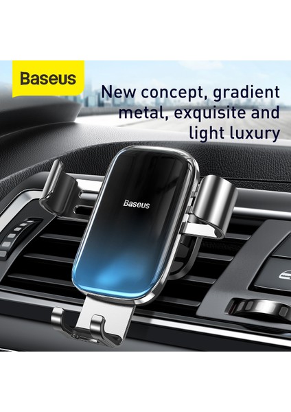 Siyah Sır Yerçekimi Araç Montaj Braketi Aircon Vent Cep Telefonu iPhone 13 Için Pro Max Samsung Xiao Mi Huawei Klip Yaratıcı Aurora Navigasyon Tembel Braketi (Yurt Dışından) modelleri