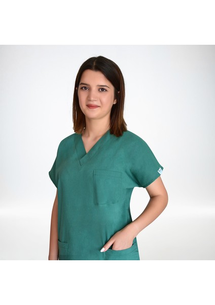 Ameliyat Yeşili Likralı Alt Üst Takım
