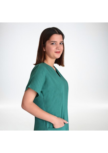 Ameliyat Yeşili Likralı Alt Üst Takım