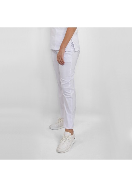 Beyaz Likralı Pantolon