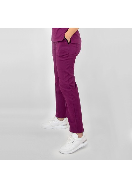 Açık Mürdüm Likralı Pantolon