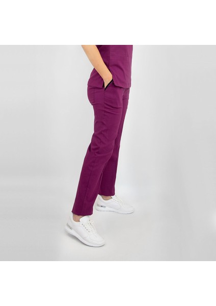 Açık Mürdüm Likralı Pantolon modelleri