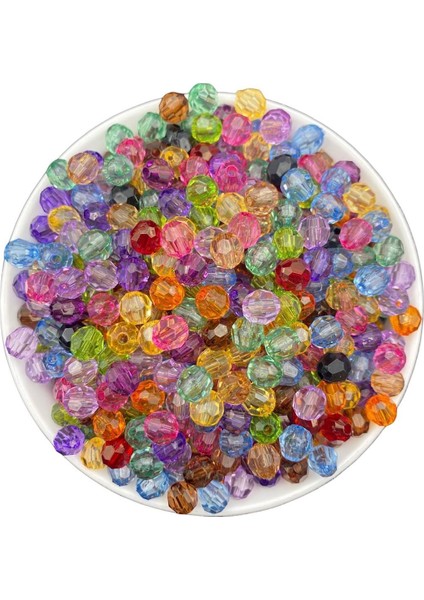 50GR 8mm Karışık Renkli Petek Model Akrilik Boncuk,takı , Çanta Yapım Boncuğu (50GR,~200 Adet)