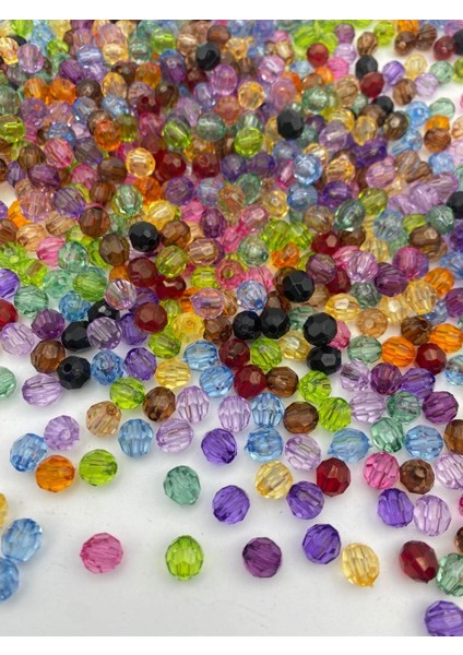 50GR 8mm Karışık Renkli Petek Model Akrilik Boncuk,takı , Çanta Yapım Boncuğu (50GR,~200 Adet) modelleri