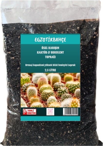Egzotikbahçe Kaktüs Sukulent Toprağı 2.5l. Besin Takviyeli Profesyonel Karışım