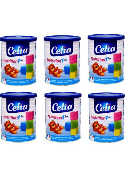 Celia Nutrition 1 Bebek Sütü 0 - 6 Ay 400 gr 6 Adet