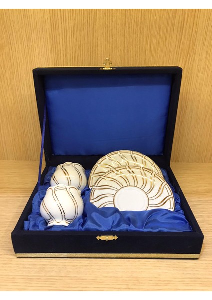 El Yapımı 2 Kişilik 4 Parça Türk Kahve Takımı