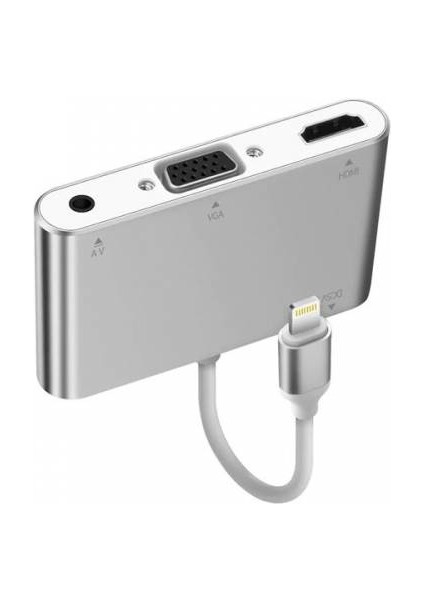 Polham Apple Iphone ve Ipad Için VGA Av Audio Kablosu, Apple VGA Av Audio Dönüştürücü Kablosu