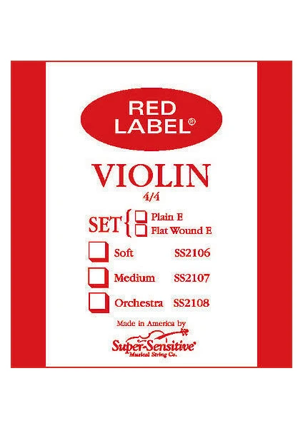 Super Sensitive Red Label Violin Set Mi (E) Ball - Tek Tel Keman Teli