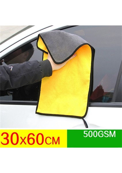 30 x 30 cm Oto Yıkama Mikrofiber Havlu - Sarı - Gri (Yurt Dışından) fırsatları