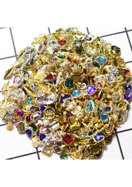 100'Lü Toptan Rastgele 3D Tırnak Rhinestones Nail Art Takı Japonya Süslemeleri En Kaliteli Kristal Manikür Elmas Takılar | Rhinestones & Süslemeler (Yurt Dışından)