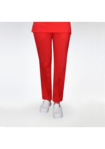 Kırmızı Likralı Pantolon